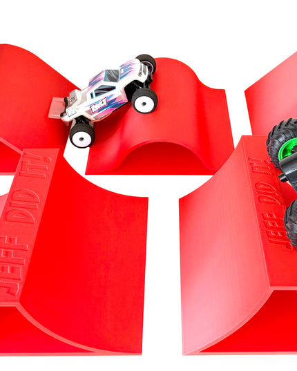 1/24th Monster Truck Ramp Set 1 Includes 5 Stunt/Jump Ramps - 200MM - Works as Display Stand - Includes Anti Slip Rubber Feet - Great Gift!
