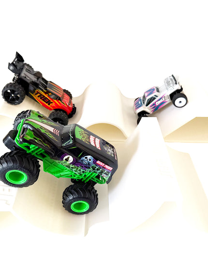 1/24th Monster Truck Ramp Set 1 Includes 5 Stunt/Jump Ramps - 200MM - Works as Display Stand - Includes Anti Slip Rubber Feet - Great Gift!