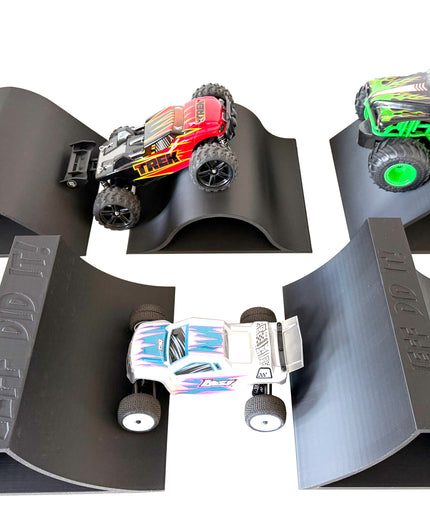 1/24th Monster Truck Ramp Set 1 Includes 5 Stunt/Jump Ramps - 200MM - Works as Display Stand - Includes Anti Slip Rubber Feet - Great Gift!