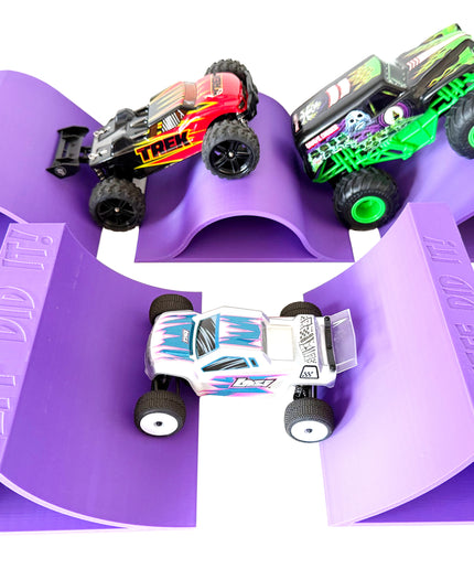 1/24th Monster Truck Ramp Set 1 Includes 5 Stunt/Jump Ramps - 200MM - Works as Display Stand - Includes Anti Slip Rubber Feet - Great Gift!