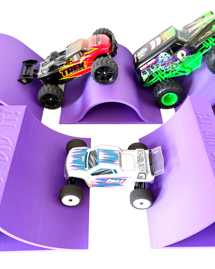 1/24th Monster Truck Ramp Set 1 Includes 5 Stunt/Jump Ramps - 200MM - Works as Display Stand - Includes Anti Slip Rubber Feet - Great Gift!