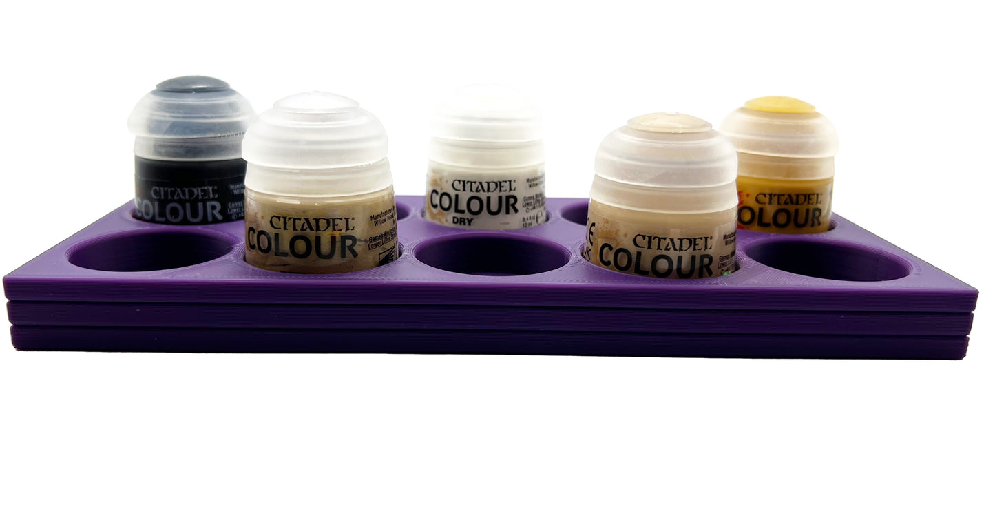 Citadel Colour 33mm Paint Bottle Holder - Holds 10 Citadel Colour 33mm Bottles - With Anti-Slip Rubber Feet - 3D Printed