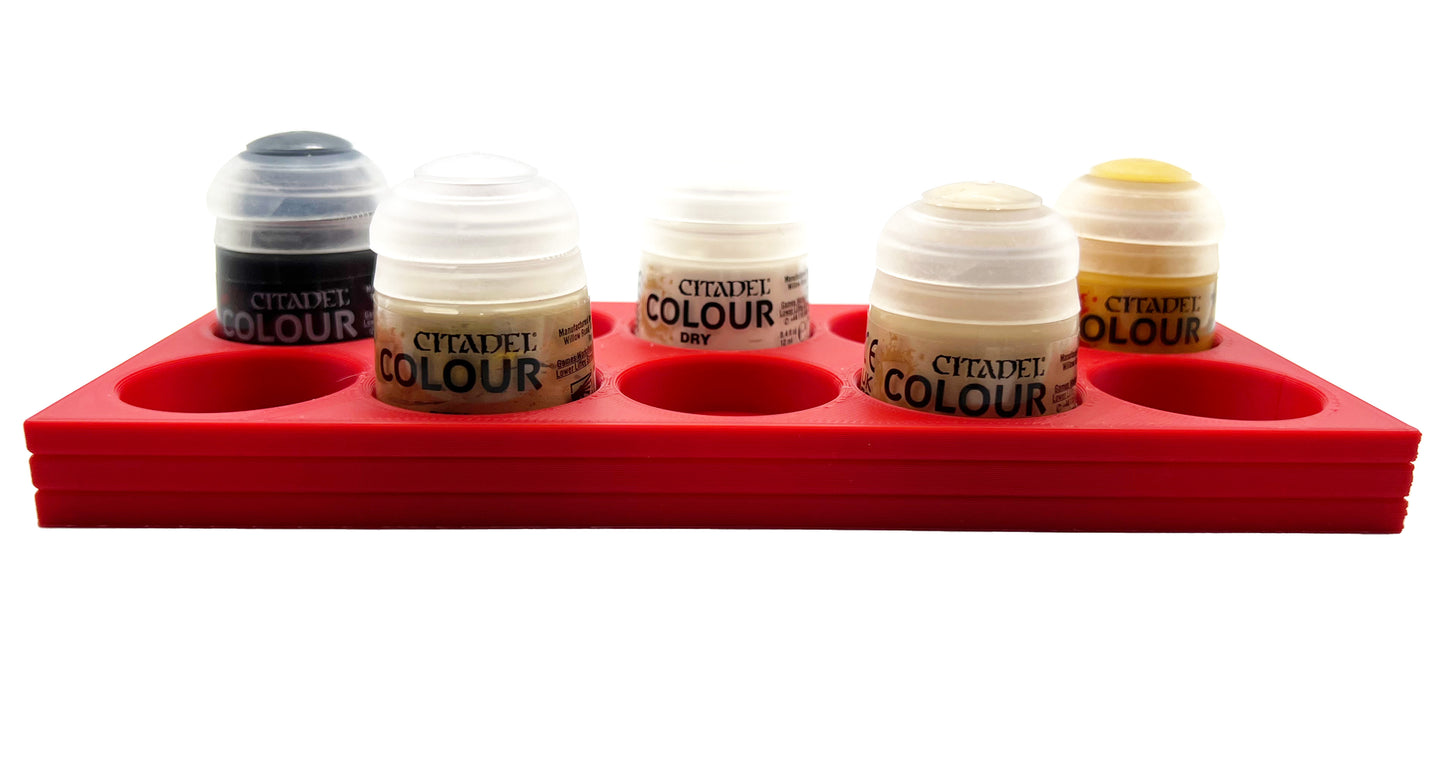 Citadel Colour 33mm Paint Bottle Holder - Holds 10 Citadel Colour 33mm Bottles - With Anti-Slip Rubber Feet - 3D Printed