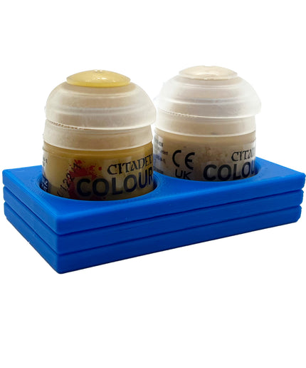 Citadel Colour 33mm Paint Bottle Holder - Holds 2 Citadel Colour 33mm Bottles - With Anti-Slip Rubber Feet - 3D Printed