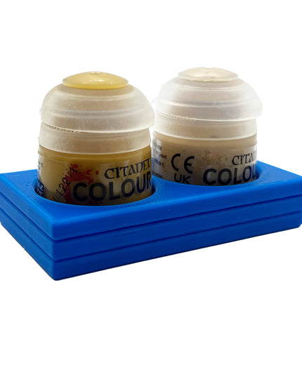 Citadel Colour 33mm Paint Bottle Holder - Holds 2 Citadel Colour 33mm Bottles - With Anti-Slip Rubber Feet - 3D Printed