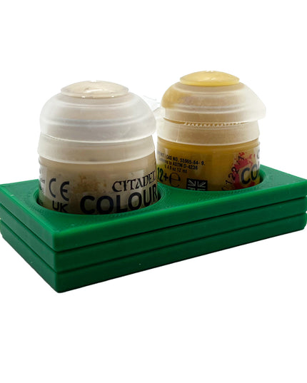 Citadel Colour 33mm Paint Bottle Holder - Holds 2 Citadel Colour 33mm Bottles - With Anti-Slip Rubber Feet - 3D Printed