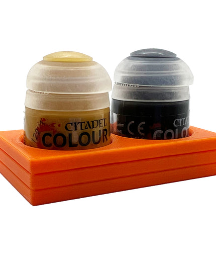Citadel Colour 33mm Paint Bottle Holder - Holds 2 Citadel Colour 33mm Bottles - With Anti-Slip Rubber Feet - 3D Printed