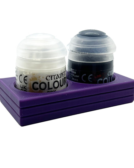 Citadel Colour 33mm Paint Bottle Holder - Holds 2 Citadel Colour 33mm Bottles - With Anti-Slip Rubber Feet - 3D Printed