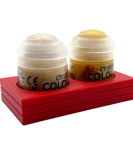 Citadel Colour 33mm Paint Bottle Holder - Holds 2 Citadel Colour 33mm Bottles - With Anti-Slip Rubber Feet - 3D Printed