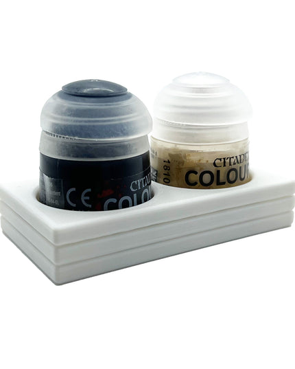 Citadel Colour 33mm Paint Bottle Holder - Holds 2 Citadel Colour 33mm Bottles - With Anti-Slip Rubber Feet - 3D Printed
