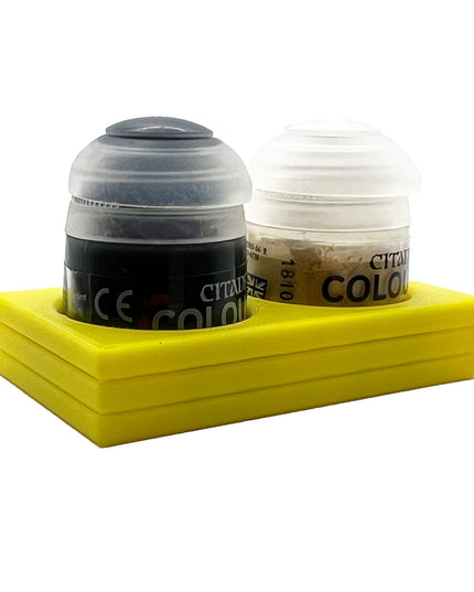 Citadel Colour 33mm Paint Bottle Holder - Holds 2 Citadel Colour 33mm Bottles - With Anti-Slip Rubber Feet - 3D Printed