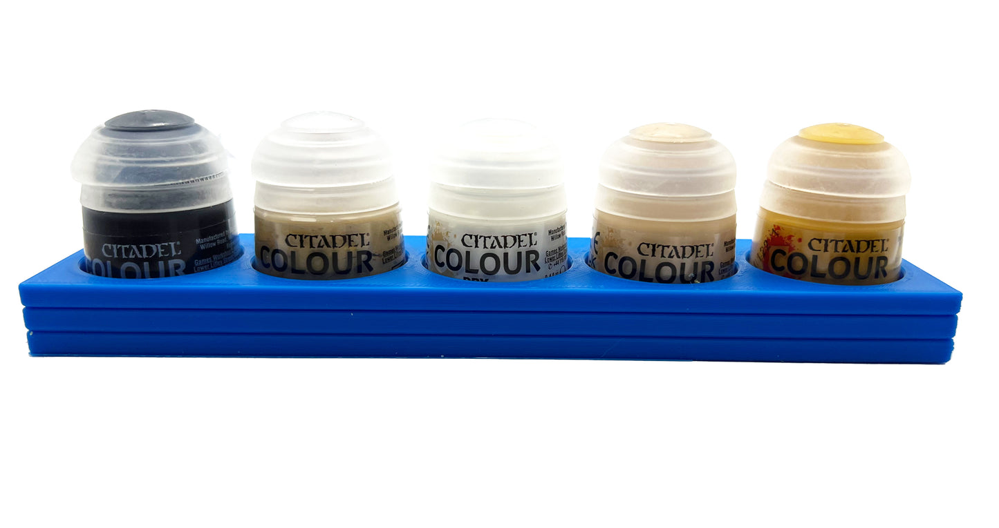 Citadel Colour 33mm Paint Bottle Holder - Holds 5 Citadel Colour 33mm Bottles - With Anti-Slip Rubber Feet - 3D Printed