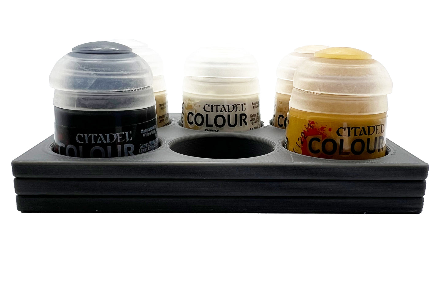 Citadel Colour 33mm Paint Bottle Holder - Holds 6 Citadel Colour 33mm Bottles - With Anti-Slip Rubber Feet - 3D Printed