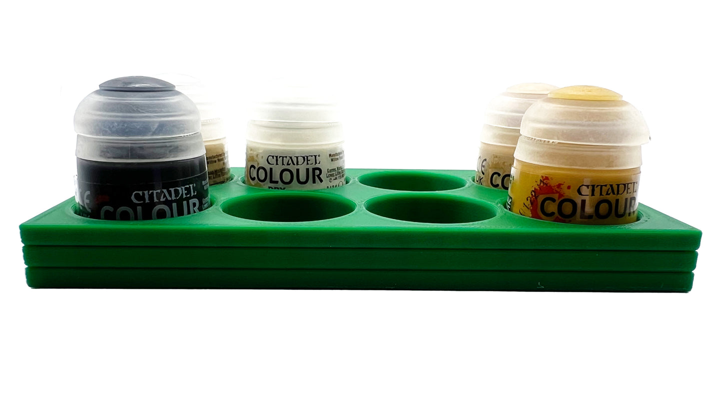 Citadel Colour 33mm Paint Bottle Holder - Holds 8 Citadel Colour 33mm Bottles - With Anti-Slip Rubber Feet - 3D Printed