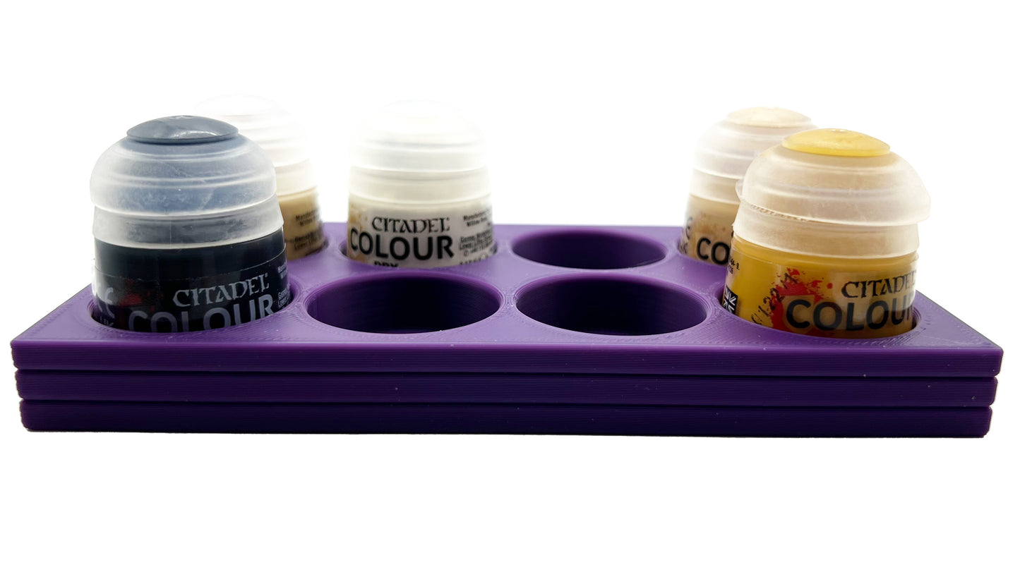 Citadel Colour 33mm Paint Bottle Holder - Holds 8 Citadel Colour 33mm Bottles - With Anti-Slip Rubber Feet - 3D Printed