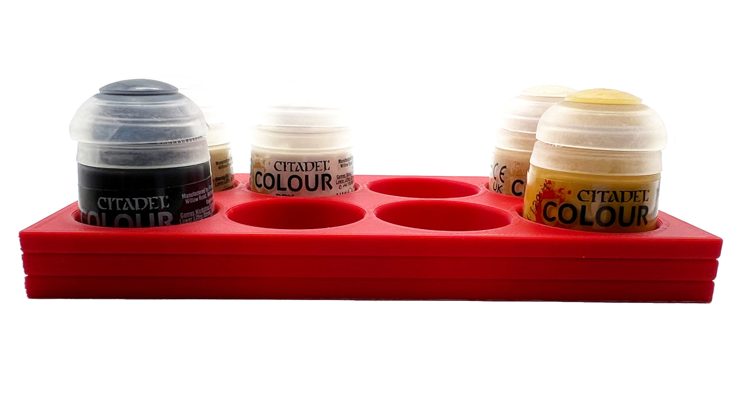 Citadel Colour 33mm Paint Bottle Holder - Holds 8 Citadel Colour 33mm Bottles - With Anti-Slip Rubber Feet - 3D Printed