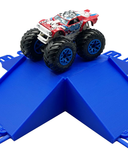 Jeff Did It! - Hot Wheels Monster Truck - 2 Lane 4 Way Table Top Jump - 3D Printed - Designed and Made in the USA