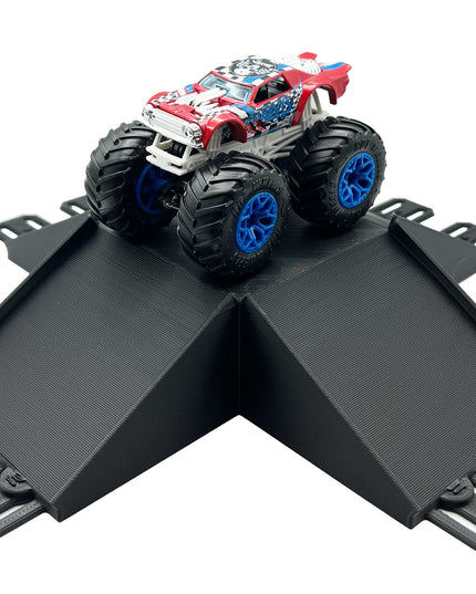 Jeff Did It! - Hot Wheels Monster Truck - 2 Lane 4 Way Table Top Jump - 3D Printed - Designed and Made in the USA