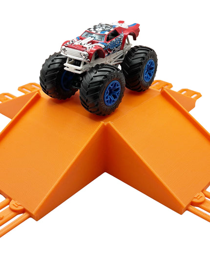 Jeff Did It! - Hot Wheels Monster Truck - 2 Lane 4 Way Table Top Jump - 3D Printed - Designed and Made in the USA