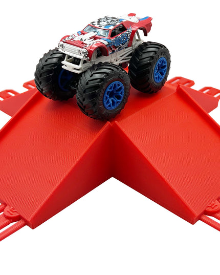 Jeff Did It! - Hot Wheels Monster Truck - 2 Lane 4 Way Table Top Jump - 3D Printed - Designed and Made in the USA