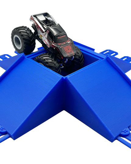 Jeff Did It! - Hot Wheels Monster Truck - 2 Lane 4 Way Jump with The Pit - 3D Printed - Designed and Made in the USA