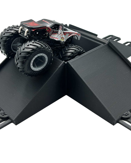 Jeff Did It! - Hot Wheels Monster Truck - 2 Lane 4 Way Jump with The Pit - 3D Printed - Designed and Made in the USA