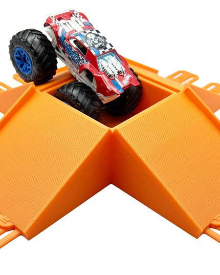Jeff Did It! - Hot Wheels Monster Truck - 2 Lane 4 Way Jump with The Pit - 3D Printed - Designed and Made in the USA