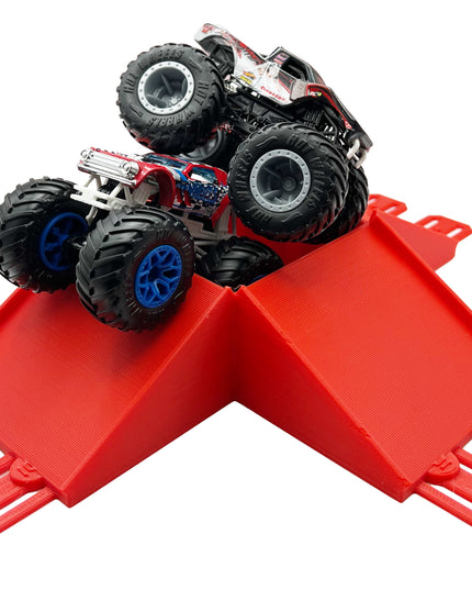 Jeff Did It! - Hot Wheels Monster Truck - 2 Lane 4 Way Jump with The Pit - 3D Printed - Designed and Made in the USA