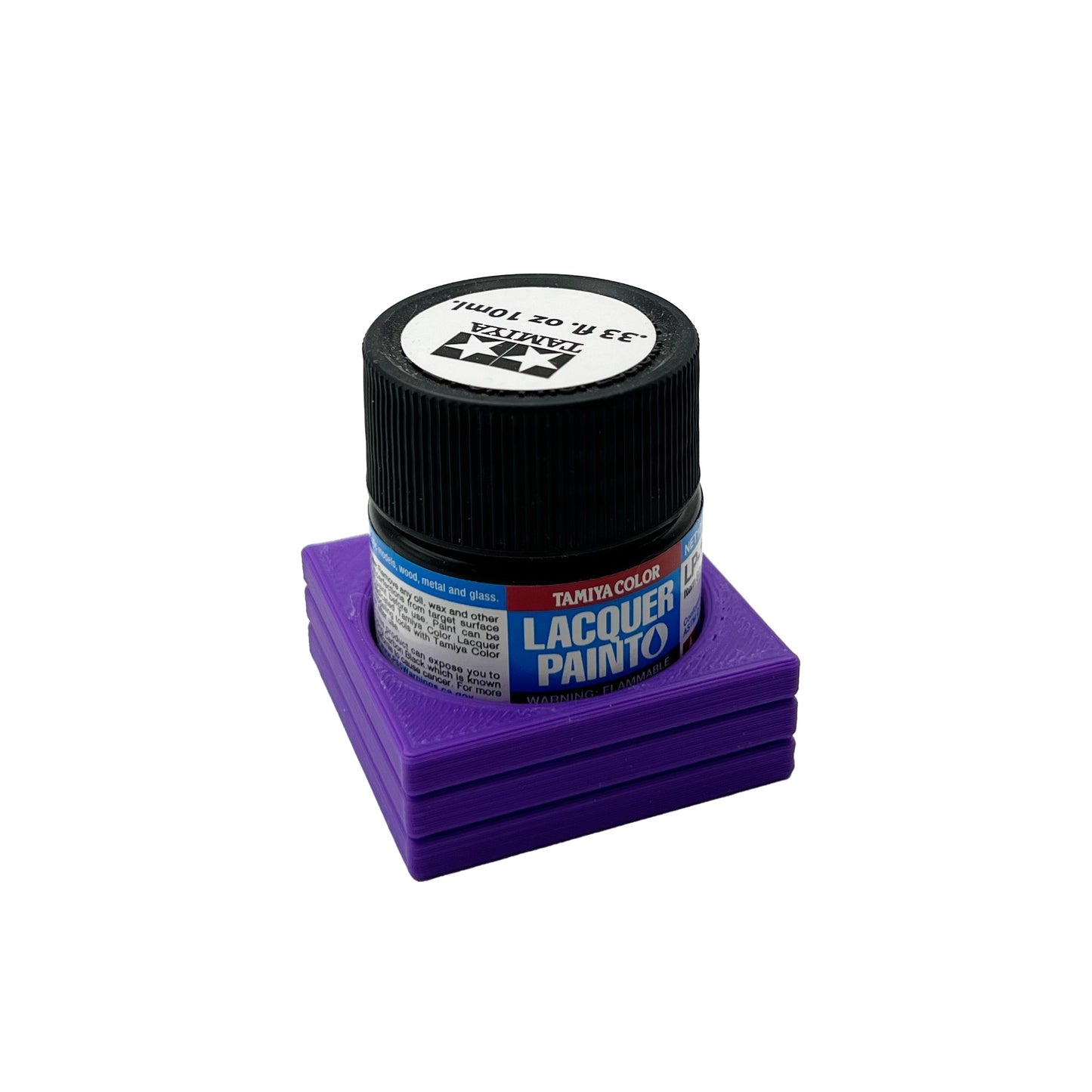 Tamiya 10ml Paint Bottle Holder - Holds 1 Tamiya 10ml Bottle with Anti-Slip Rubber Feet - 3d Printed