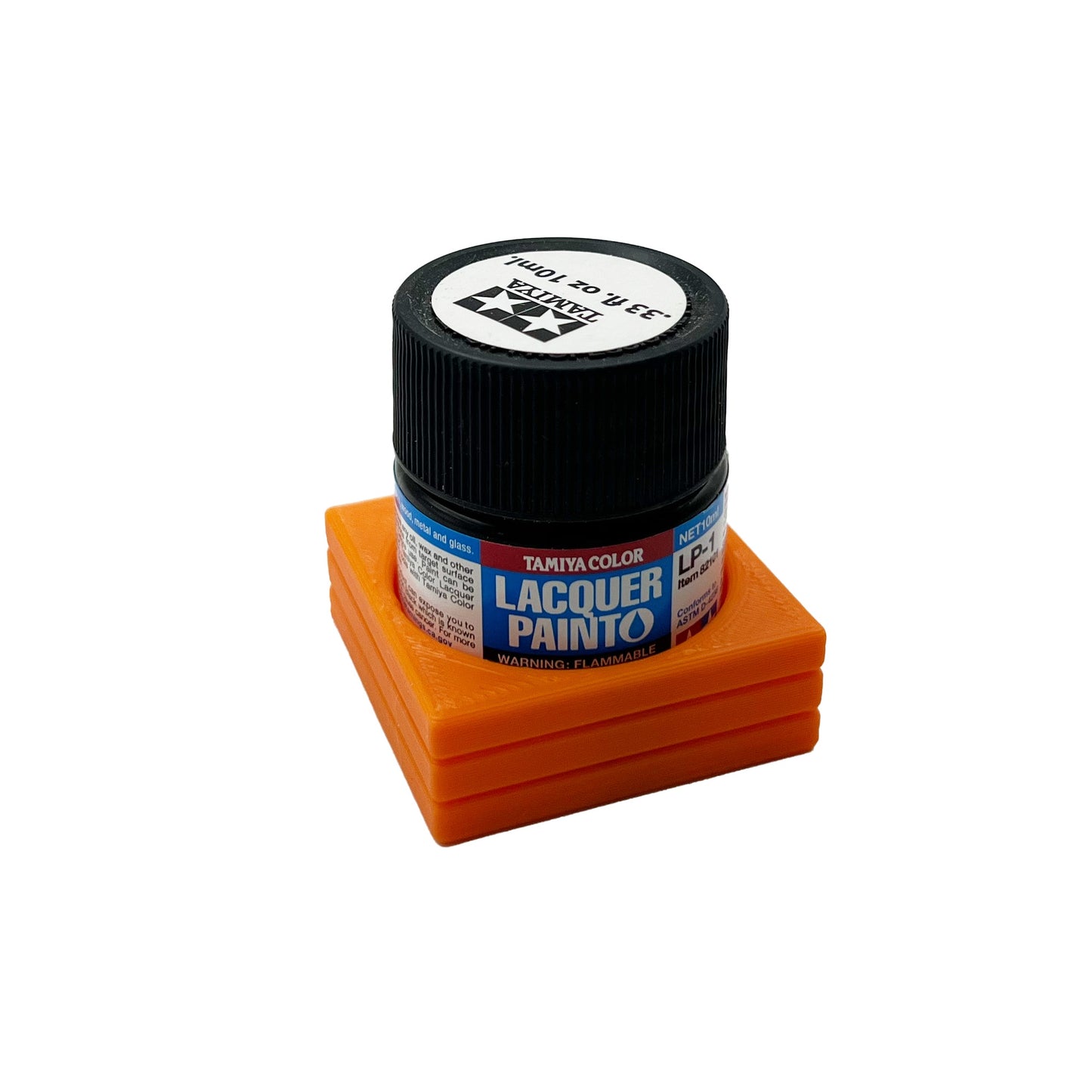 Tamiya 10ml Paint Bottle Holder - Holds 1 Tamiya 10ml Bottle with Anti-Slip Rubber Feet - 3d Printed