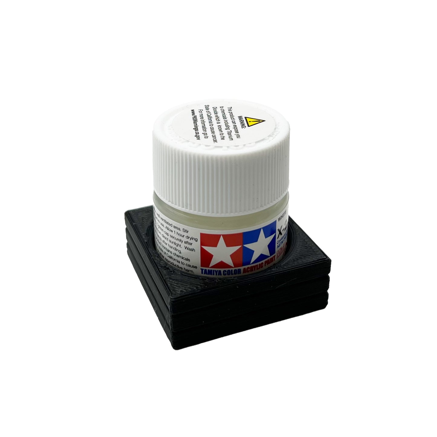 Tamiya 10ml Paint Bottle Holder - Holds 1 Tamiya 10ml Bottle with Anti-Slip Rubber Feet - 3d Printed