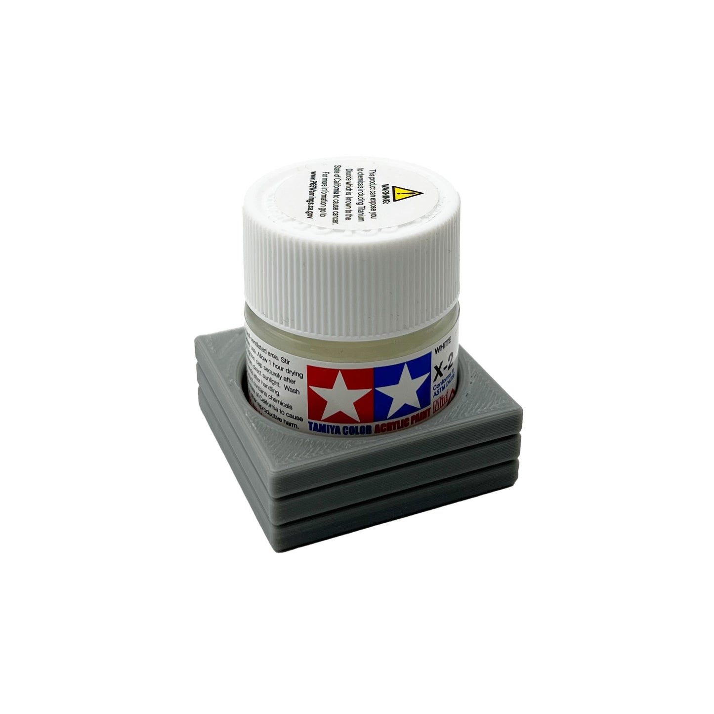 Tamiya 10ml Paint Bottle Holder - Holds 1 Tamiya 10ml Bottle with Anti-Slip Rubber Feet - 3d Printed