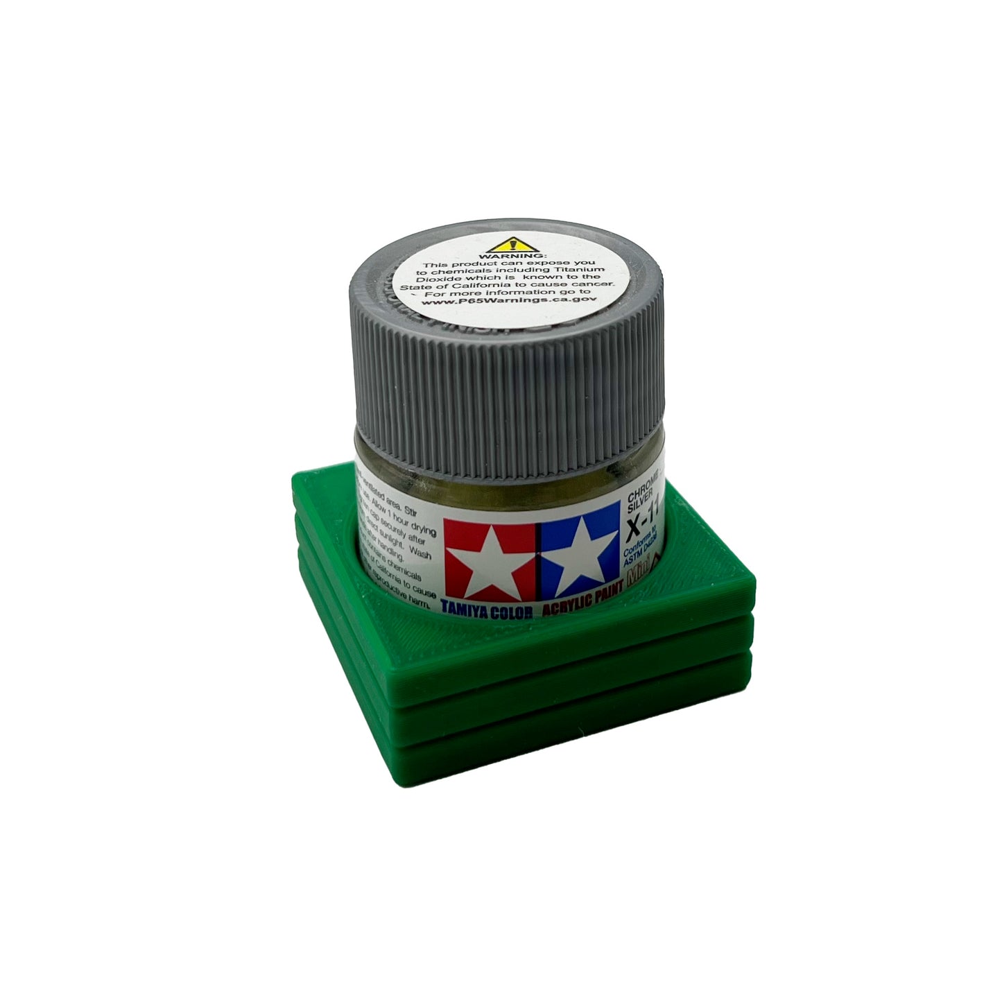 Tamiya 10ml Paint Bottle Holder - Holds 1 Tamiya 10ml Bottle with Anti-Slip Rubber Feet - 3d Printed