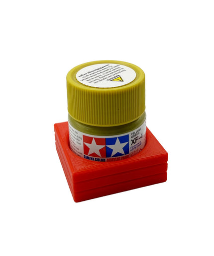 Tamiya 10ml Paint Bottle Holder - Holds 1 Tamiya 10ml Bottle with Anti-Slip Rubber Feet - 3d Printed