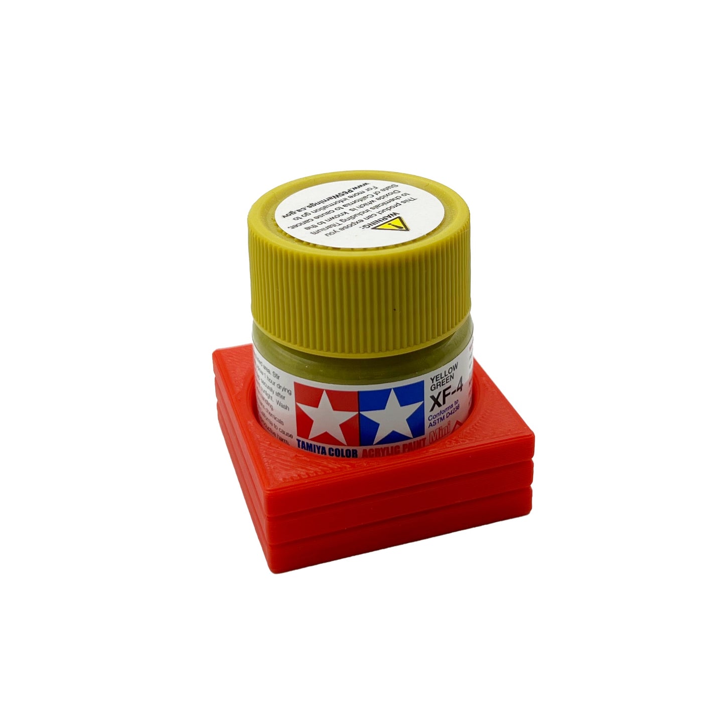 Tamiya 10ml Paint Bottle Holder - Holds 1 Tamiya 10ml Bottle with Anti-Slip Rubber Feet - 3d Printed