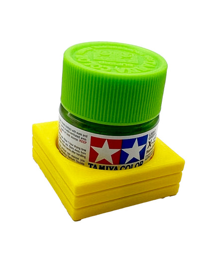 Tamiya 10ml Paint Bottle Holder - Holds 1 Tamiya 10ml Bottle with Anti-Slip Rubber Feet - 3d Printed