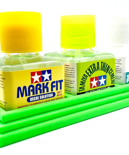 Tamiya Anti-Tip 3D Printed Tamiya Glue Bottle Holder Triple Square with Rubber Feet Tamiya 87038 87182