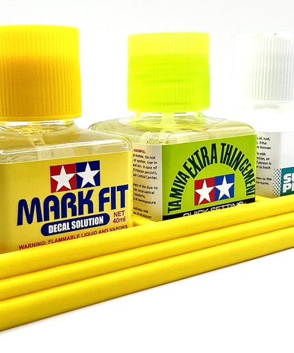 Tamiya Anti-Tip 3D Printed Tamiya Glue Bottle Holder Triple Square with Rubber Feet Tamiya 87038 87182