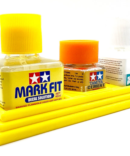 Tamiya Anti-Tip 3D Printed Tamiya Glue Bottle Holder Dual Square and Hex with Rubber Feet Tamiya 87038 87012