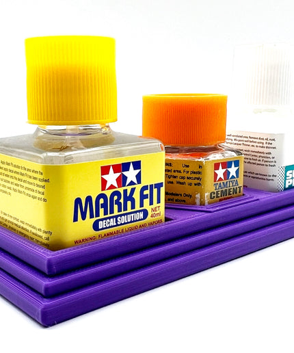 Tamiya Anti-Tip 3D Printed Tamiya Glue Bottle Holder Dual Square and Hex with Rubber Feet Tamiya 87038 87012