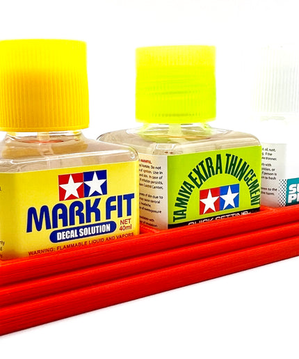 Tamiya Anti-Tip 3D Printed Tamiya Glue Bottle Holder Triple Square with Rubber Feet Tamiya 87038 87182