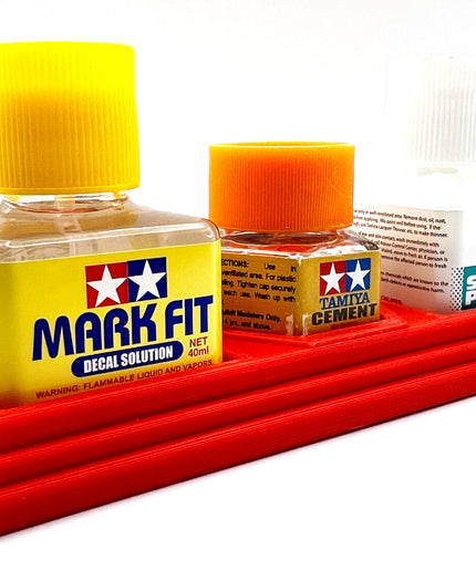 Tamiya Anti-Tip 3D Printed Tamiya Glue Bottle Holder Dual Square and Hex with Rubber Feet Tamiya 87038 87012