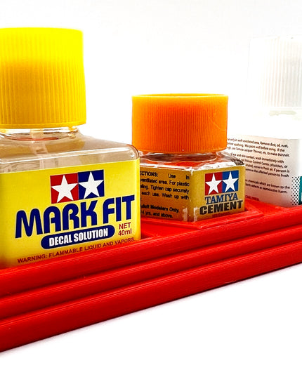 Tamiya Anti-Tip 3D Printed Tamiya Glue Bottle Holder Dual Square and Hex with Rubber Feet Tamiya 87038 87012