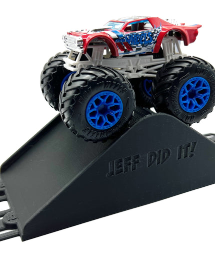 Jeff Did It! - Hot Wheels Monster Truck - 2 Lane Roll Over Ramp / Jump - 3D Printed - Designed and Made in the USA