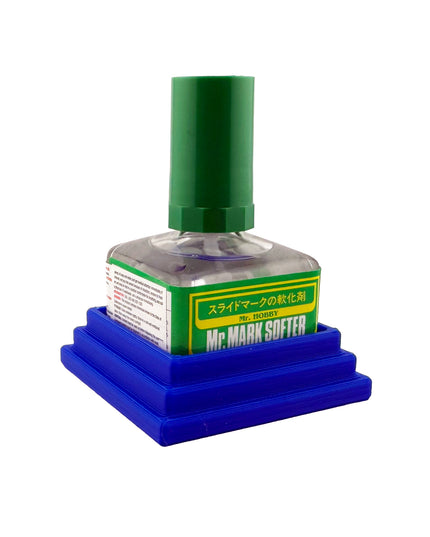 Anti-Tip 3D Printed Mr Hobby 45mm square bottle Cement Glue Weathering Bottle Holder with Rubber Feet