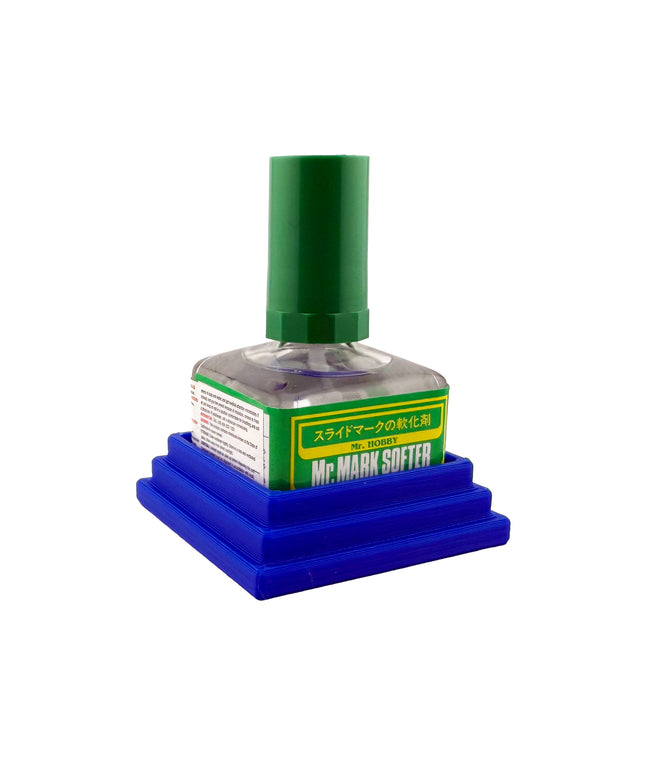 Anti-Tip 3D Printed Mr Hobby 45mm square bottle Cement Glue Weathering Bottle Holder with Rubber Feet