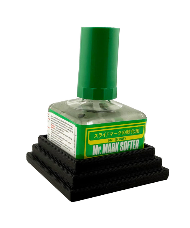 Anti-Tip 3D Printed Mr Hobby 45mm square bottle Cement Glue Weathering Bottle Holder with Rubber Feet