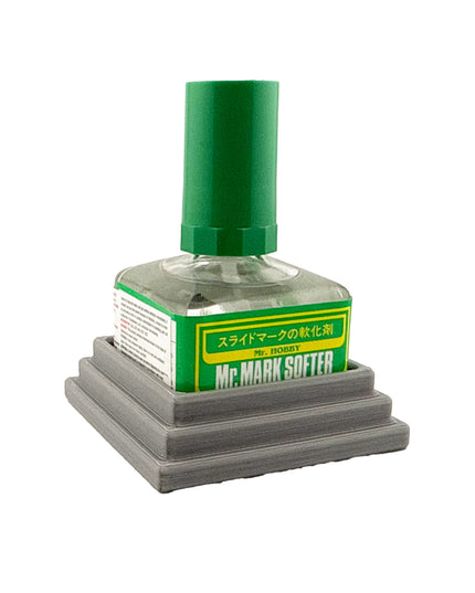 Anti-Tip 3D Printed Mr Hobby 45mm square bottle Cement Glue Weathering Bottle Holder with Rubber Feet