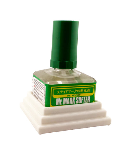 Anti-Tip 3D Printed Mr Hobby 45mm square bottle Cement Glue Weathering Bottle Holder with Rubber Feet