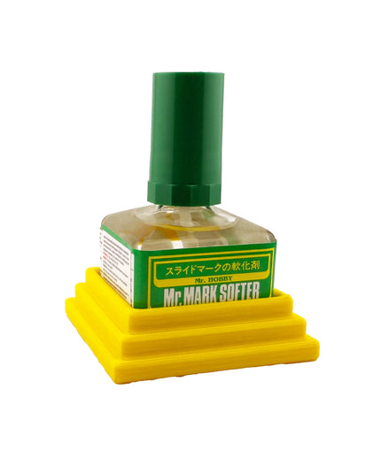 Anti-Tip 3D Printed Mr Hobby 45mm square bottle Cement Glue Weathering Bottle Holder with Rubber Feet